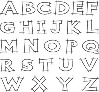 Technique Tuesday - Alphabet Stamp Set - Boulder Skyline Capital Letters Large  (sold individually)